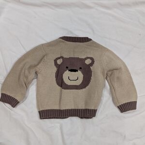 Carter's Beige and Brown Bear Cardigan Sweater